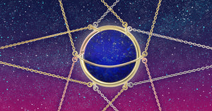 Lapis Lazuli Dancing Orbit necklace by Gems In Style Jewellery