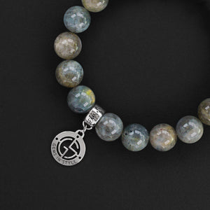 Labradorite natural gemstone bracelet with silver charm by Gems In Style Jewellery. 