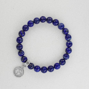 Lapis Lazuli natural gemstone bracelet with silver charm by Gems In Style Jewellery