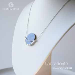 Labradorite gemstone silver necklace by Gems In Style Jewellery