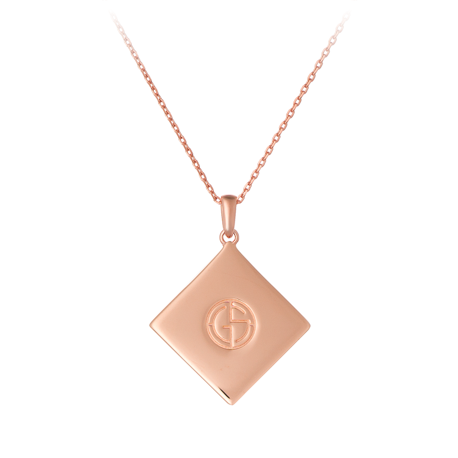 GEMS IN STYLE necklace - Magic Quad collection, HOWLITE gemstone, 925 Sterling Silver with 14K Rose Gold plating. Modern Minimalist Gemstone Jewellery.