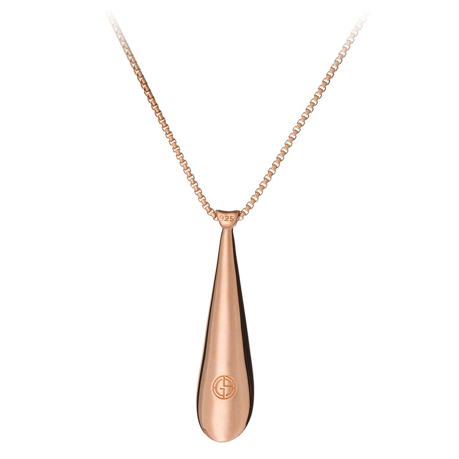 GEMS IN STYLE necklace - Morning Dew collection, HOWLITE gemstone, 925 Sterling Silver with 14K Rose Gold plating. Modern Minimalist Gemstone Jewellery.