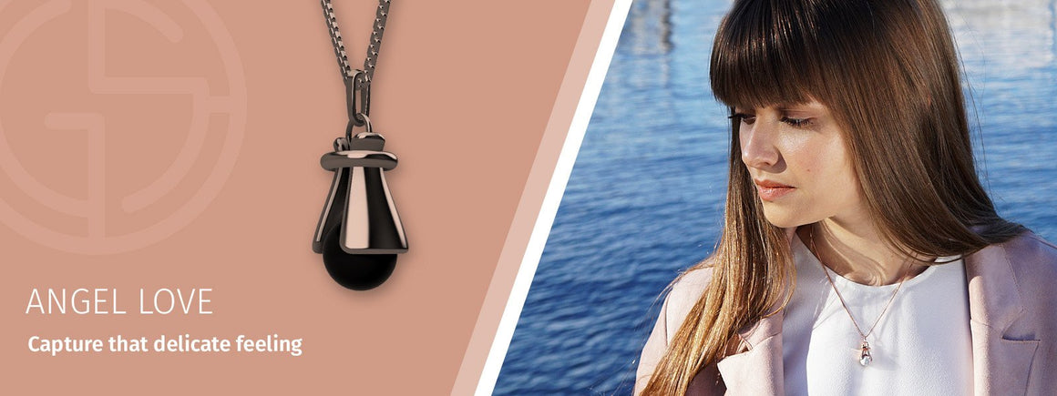 GEMS IN STYLE necklaces, Angel Love collection, natural gemstones, 925 Sterling Silver with Rhodium or 14K Gold plating. Modern Minimalist Gemstone Jewellery.