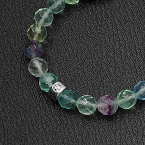 Fluorite bracelet with silver bead by Gems In Style Jewellery