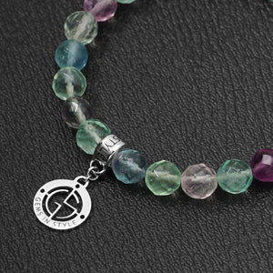 Fluorite bracelet with silver charm by Gems In Style Jewellery. 
