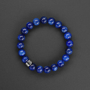 Blue Kyanite gemstone bracelet with silver charm by Gems In Style Jewellery. 
