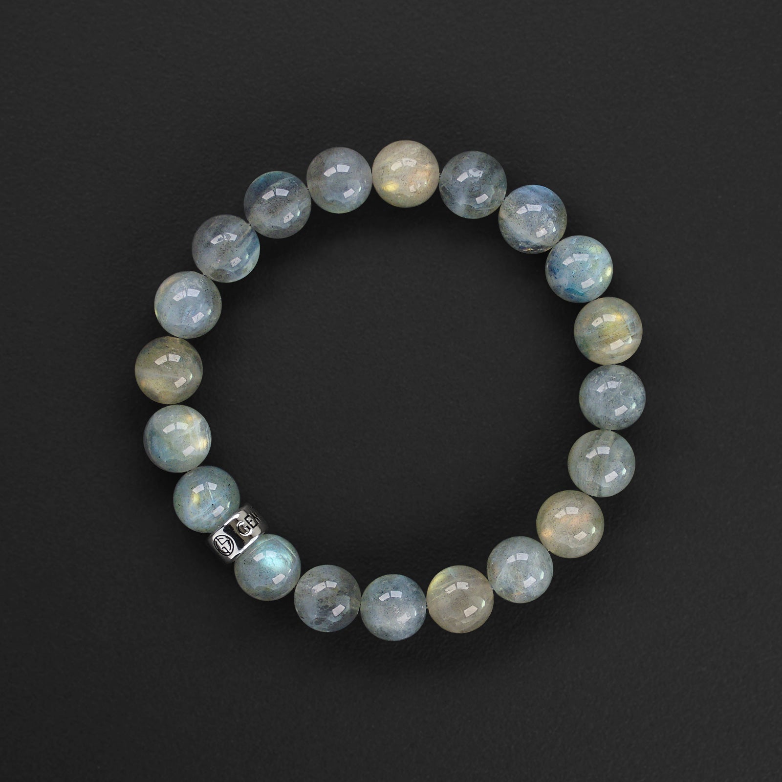Natural Blue Labradorite Gemstone Bead Bracelet