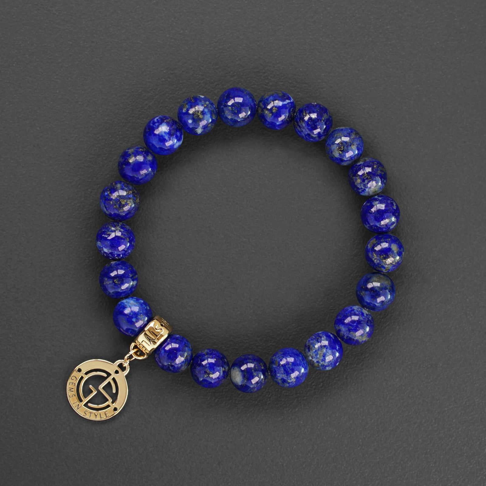 1 Pc Fengbaowu Natural Azurite Color Lapis Lazuli Bracelet Round Bead  Crystal Quartz Healing Stone Women Men Jewelry Gift - AliExpress