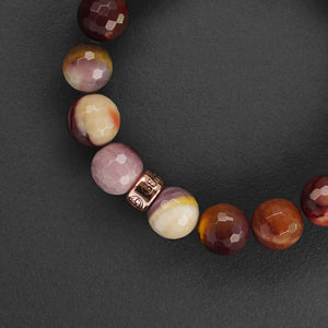Mookaite natural gemstone bracelet with gold charm by Gems In Style Jewellery