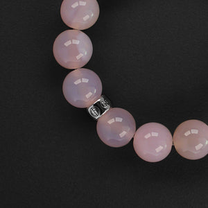 Natural pink Agate gemstone bracelet with silver charm by Gems In Style Jewellery