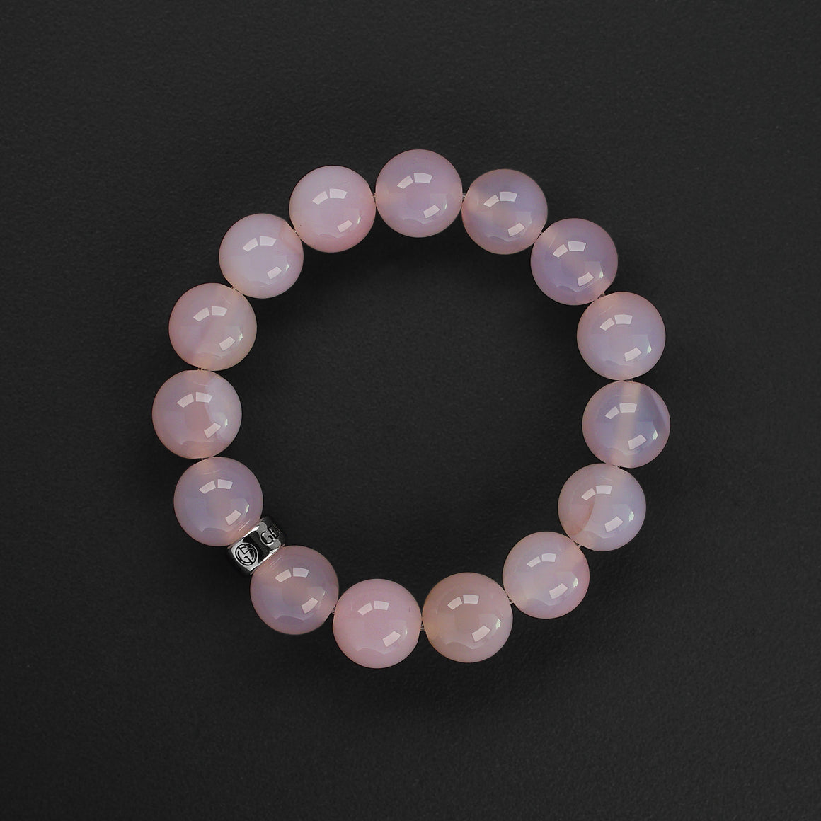 Natural pink Agate gemstone bracelet with rose gold charm by Gems In Style Jewellery