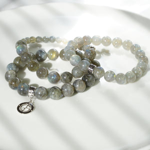 Labradorite gemstone bracelets with silver charms by Gems In Style Jewellery. 