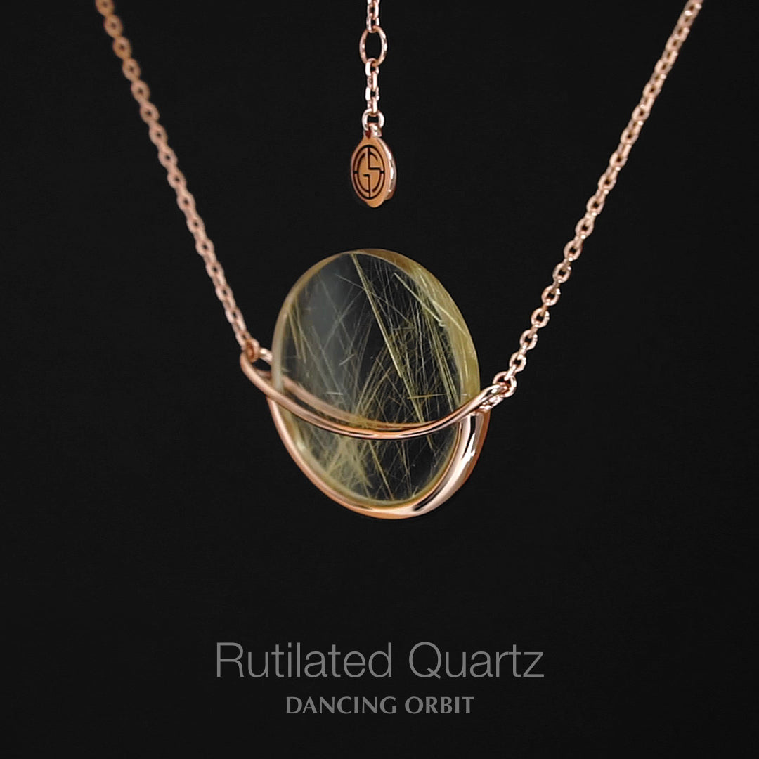 Dancing Orbit Rutilated Quartz Necklace