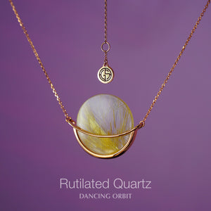 Rutilated Quartz Dancing Orbit necklace by Gems In Style Jewellery