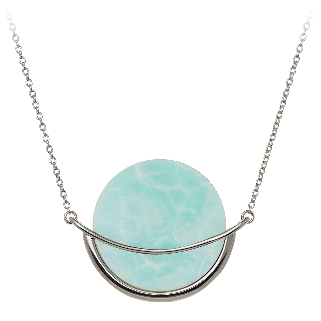 Larimar gemstone necklace, Dancing Orbit collection by Gems In Style Jewellery