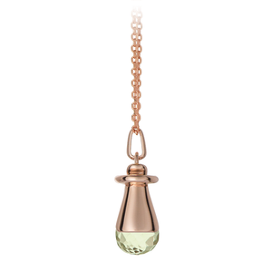 GEMS IN STYLE necklace - Angel Love collection, Green Amethyst gemstone, 925 Sterling Silver with with 14K Rose Gold plating