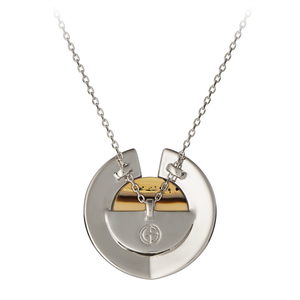 Athena Aegis silver necklace with Montana Agate gemstone, back
