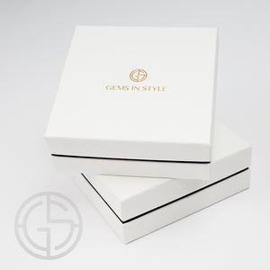 Jewellery packaging by GEMS IN STYLE. Modern Minimalist Gemstone jewellery.