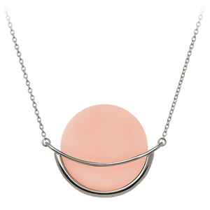 Dancing Orbit Necklace - Pink Opal - 925 Sterling Silver. Gems In Style.