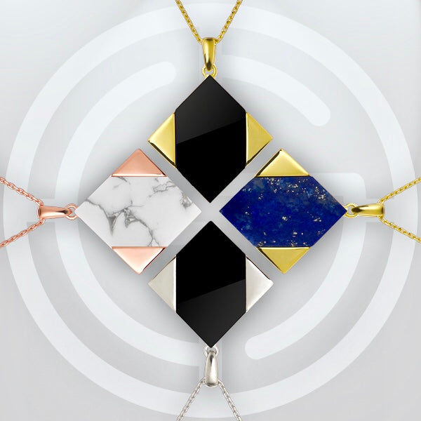 Magic Quad ⋅ Onyx ⋅ Necklace - Gems In Style