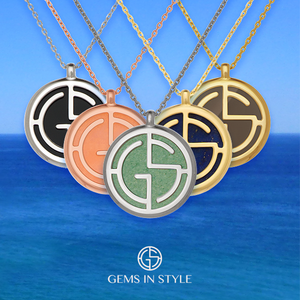 GEMS IN STYLE necklaces - Signature collection, natural gemstone, 925 Sterling Silver with Rhodium or 14K Gold plating. Modern Minimalist Gemstone Jewellery.