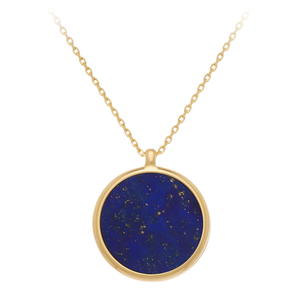 GEMS IN STYLE necklace - Signature collection, LAPIS LAZULI gemstone, 925 Sterling Silver with 14K Gold plating. Modern Minimalist Gemstone Jewellery.